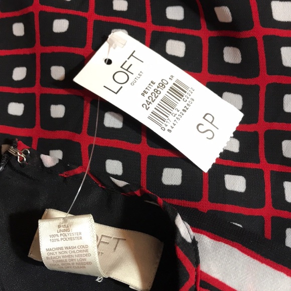 NWT LOFT Ann Taylor Small Petite Black & Red Dress - Picture 8 of 8